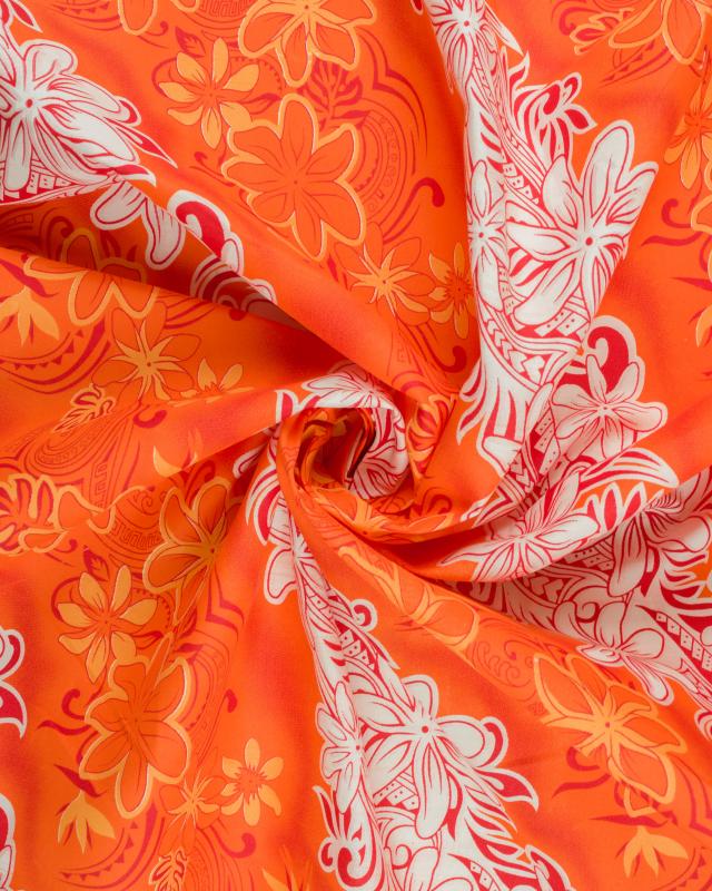 Tissu Polynésien KARI Orange - Tissushop